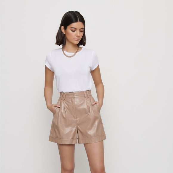 Dynamite Pants - DYNAMITE FAUX CROCODILE SKIN SHORT